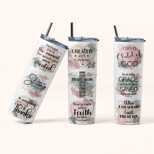 "Bible Verses" 20 oz Skinny Tumbler