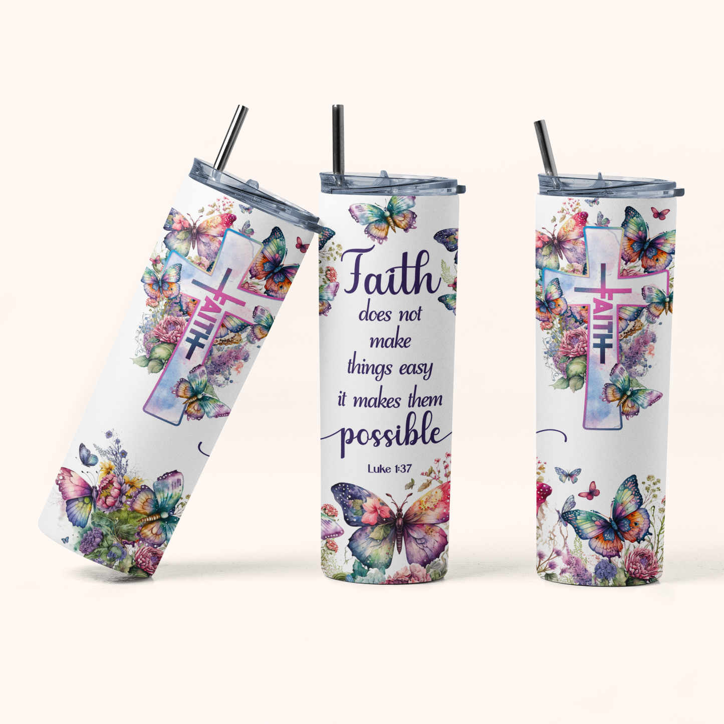 "Faith" 20 oz Skinny Tumbler