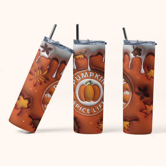 "Pumpkin Spice Life" 20 oz Skinny Tumbler